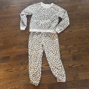 Crewcuts girls XL animal print sweatsuit sweatshirt joggers